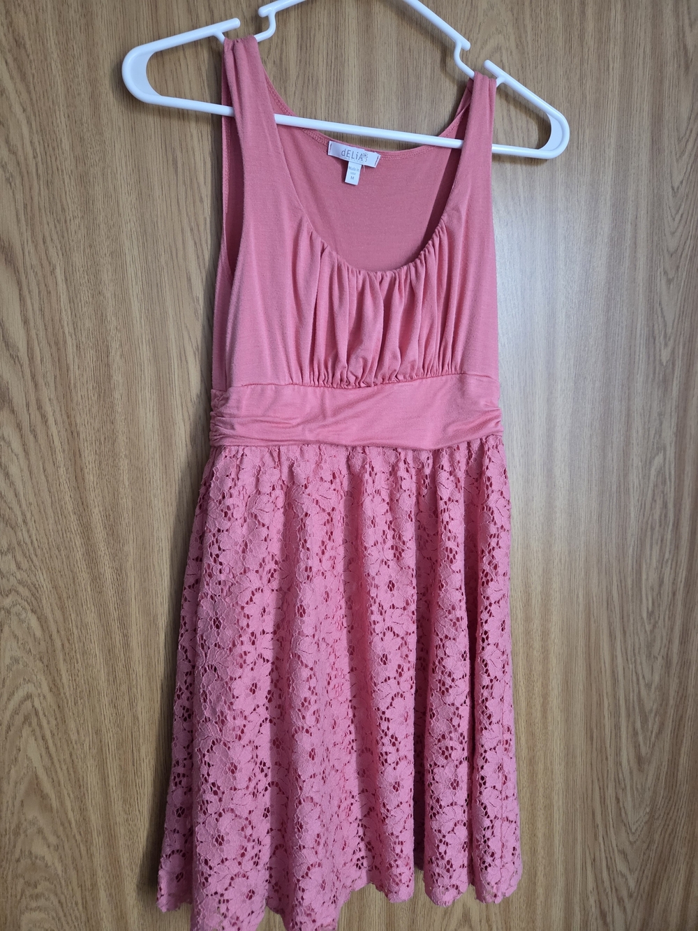 dELiA*s Juniors' Pink Lace Floral Dress